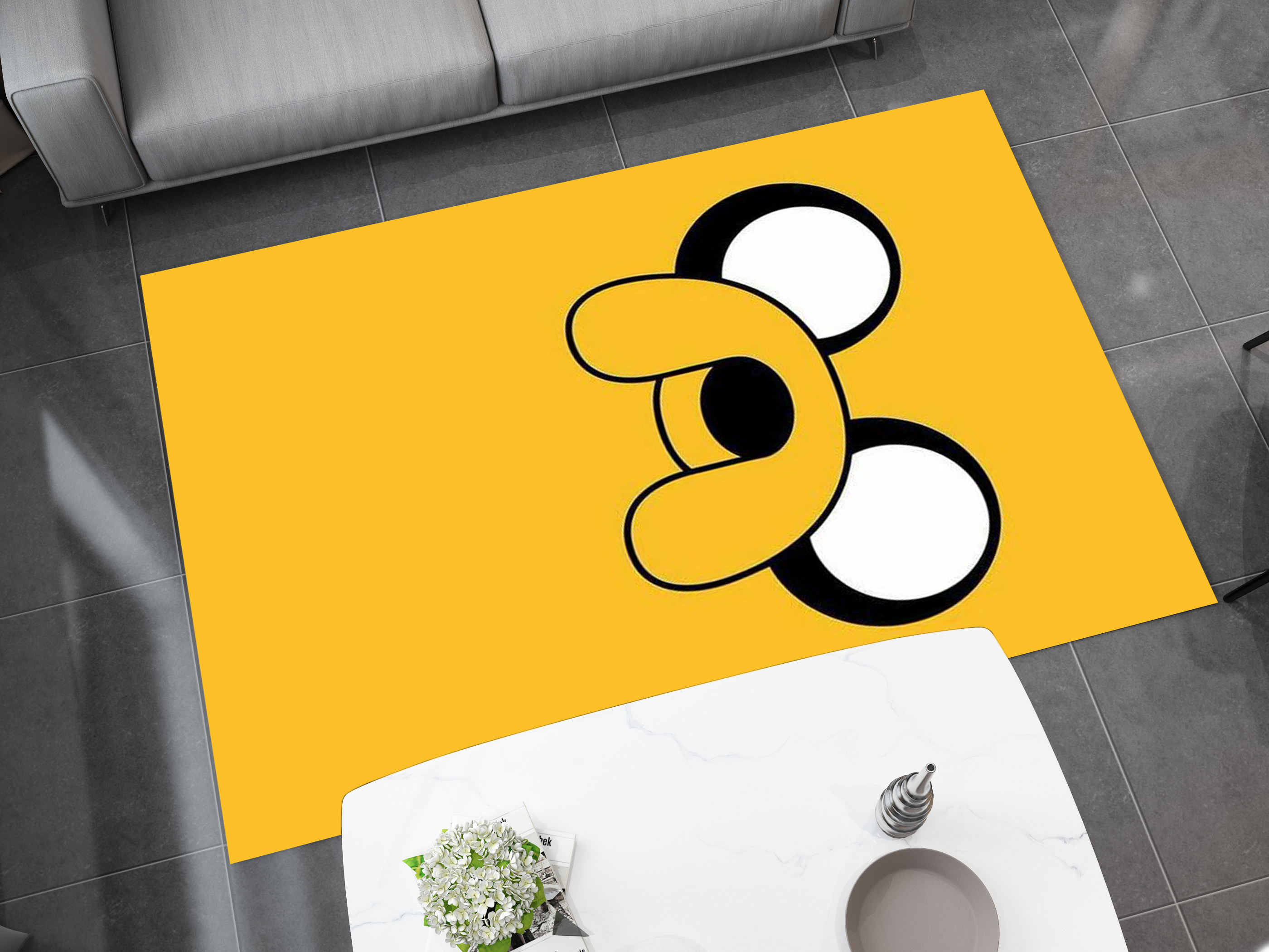 Jake the Dog Adventure Time Rug - Bright and Playful Cartoon Design, Cartoon Carpet