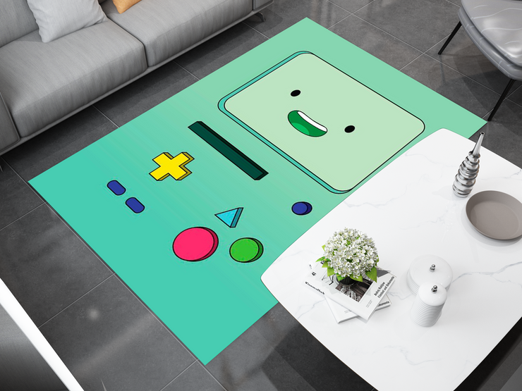 BMO Adventure Time Rug - Fun and Playful Gaming Console Design Cartoon Carpet