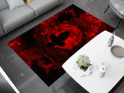 Naruto Akatsuki Moon Rug, Naruto Inspired Ninja Carpet, Red Moon Decor