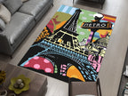 France Landmarks Rug – A Vibrant Tribute to Paris and Beyond, European Carpet