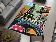 France Landmarks Rug – A Vibrant Tribute to Paris and Beyond, European Carpet