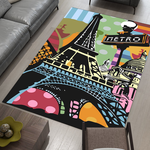 France Landmarks Rug – A Vibrant Tribute to Paris and Beyond, European Carpet