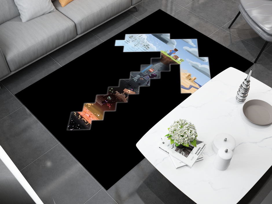 Minecraft Arrow Journey Custom Rug – Perfect for Gamers and Creators, Gamer Carpet
