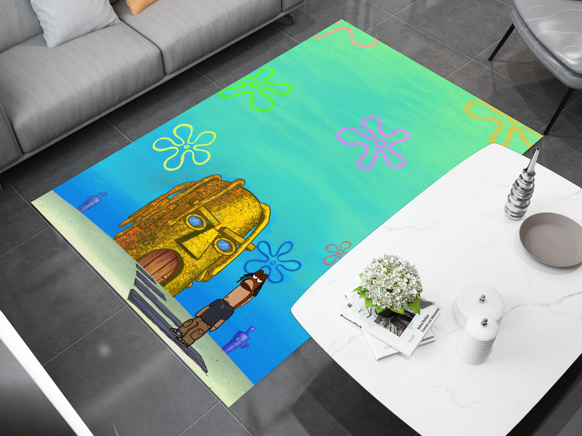 Spongebob Window Rug Travis SpongeBob Edition Rug - Fun and Quirky Crossover Design, Hip-ho ...
