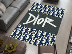 Dior-Inspired Black and White Rug – A Luxury Fashion Statement for Your Space