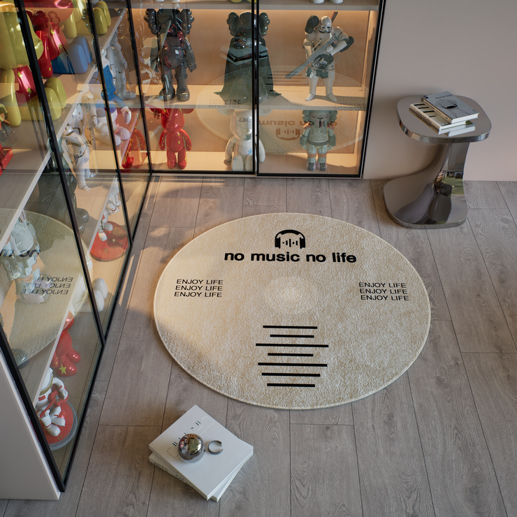 Music Album CD Rug, No Music No Life CD Rug