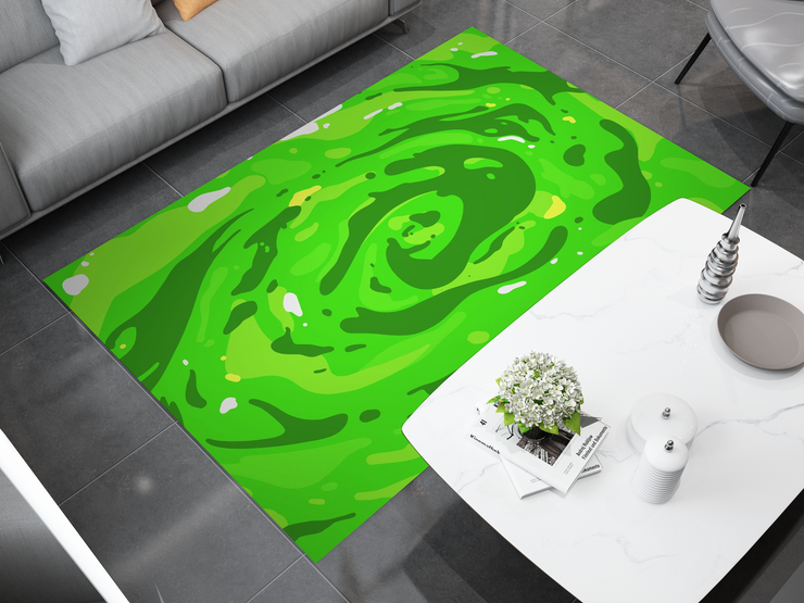 Rick and Morty Rug, Cartoon-Inspired Carpet, Portal Rick Rug, Geek Gift