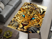 Cheetah Rug, Wild Cheetah Eyes Carpet, Wild Animal Art, Survivor Jungle-Inspired Carpet