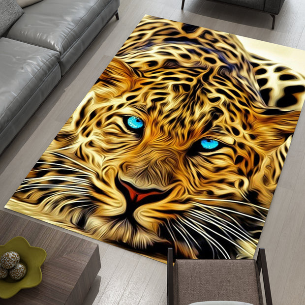 Cheetah Rug, Wild Cheetah Eyes Carpet, Wild Animal Art, Survivor Jungle-Inspired Carpet