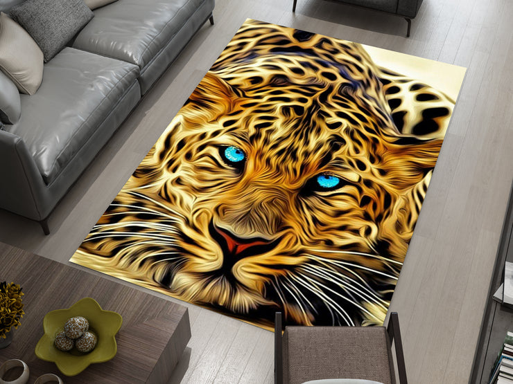 Cheetah Rug, Wild Cheetah Eyes Carpet, Wild Animal Art, Survivor Jungle-Inspired Carpet