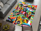 USA Landmarks Rug – Vibrant Tribute to American Icons, America Carpet