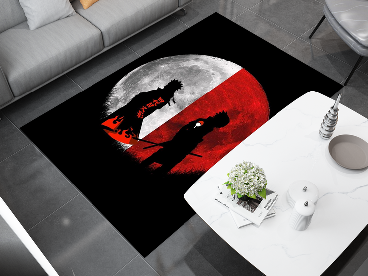 Naruto Inspired Rug, Epic Uchiha Brothers Design, Anime Home Decor Carpet