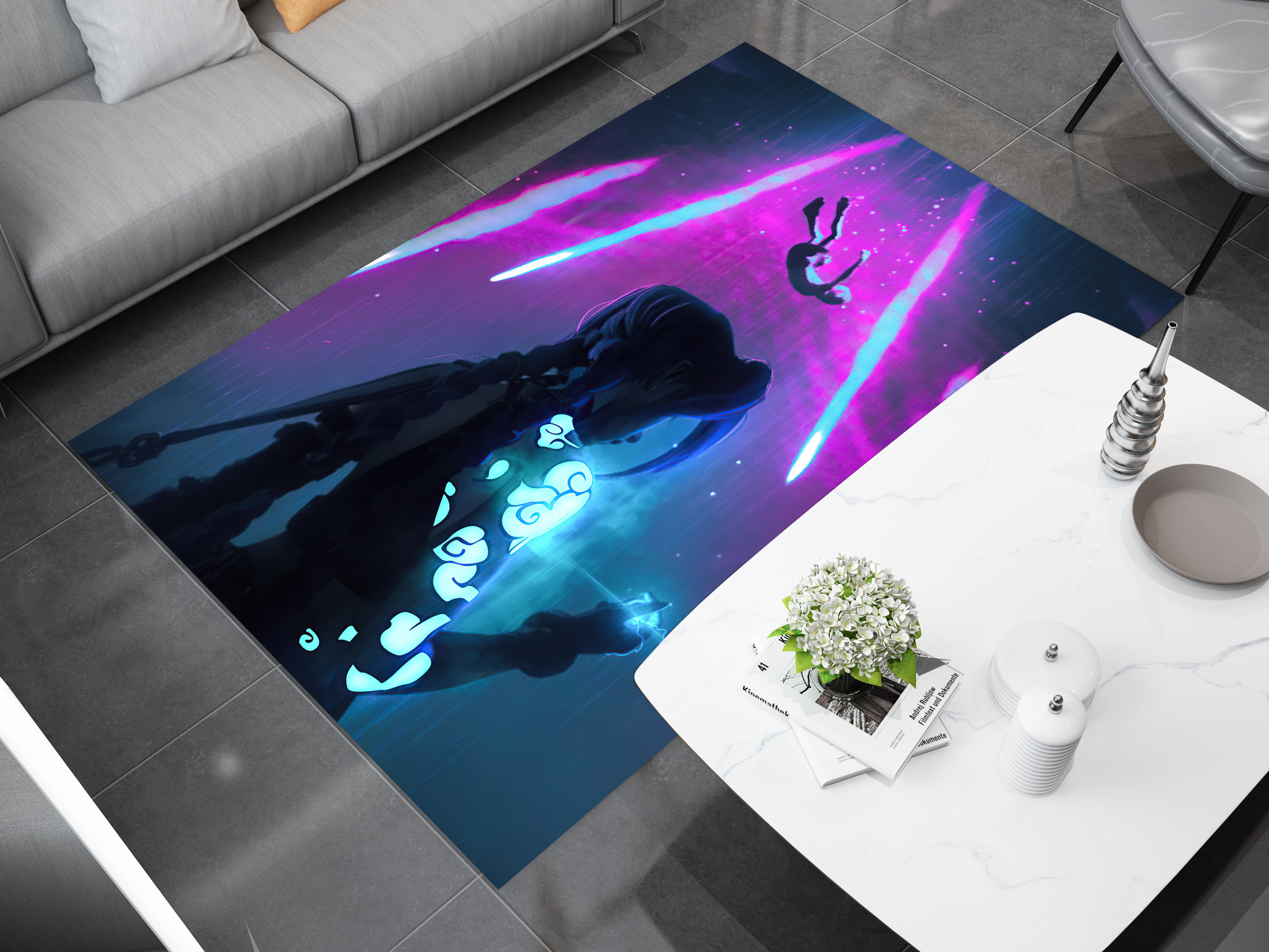 Arcane Jinx Rug, League of Legends Carpet, Gamer Rug Decoration
