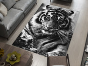 Eye of the Tiger Rug, Vivid Tiger Eyes Carpet, Wild Animal Art, Survivor Jungle-Inspired Carpet