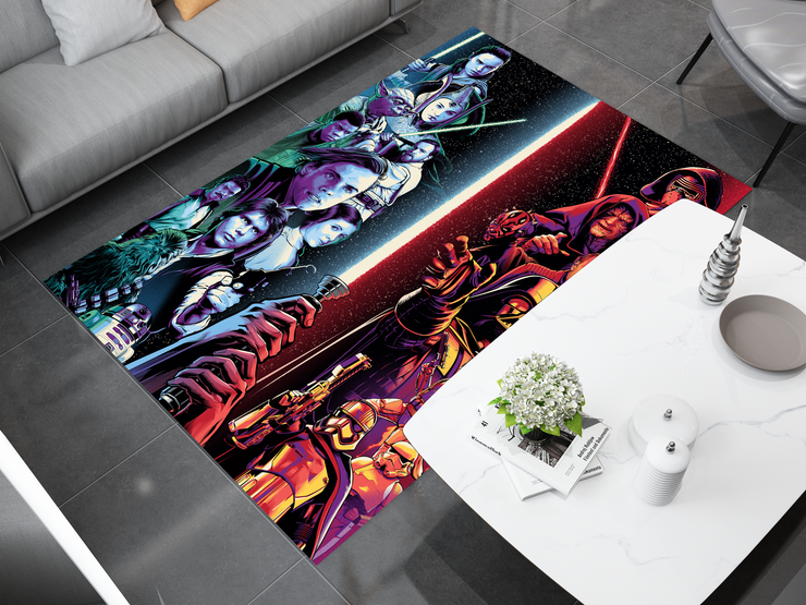Star Wars Epic Saga Rug, Jedi vs Sith Battle Rug, Galactic Home Decor