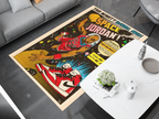 Space Jordan Comic-Style Basketball Rug - Retro Air Jordan Décor, Basketball Carpet