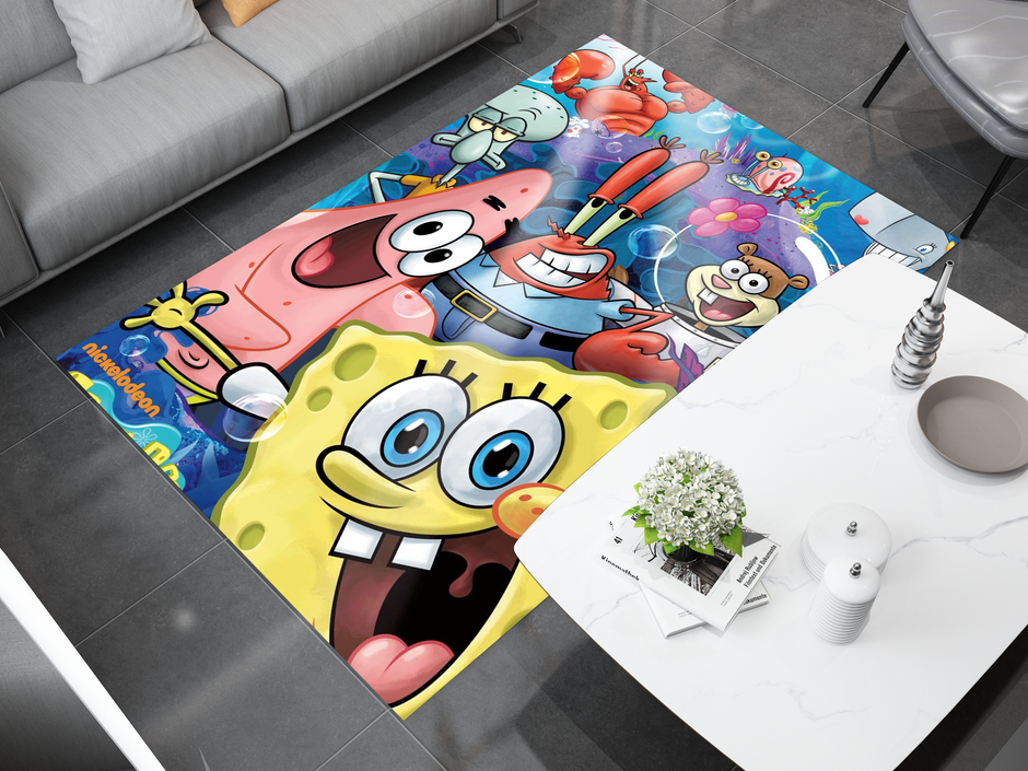 SpongeBob Rug, Cartoon-Inspired Carpet, Kids' Room Rug