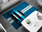 Mustang Car Rug, Ford Racing Inspired Carpet, Garage Rug, Ford Car Decoration