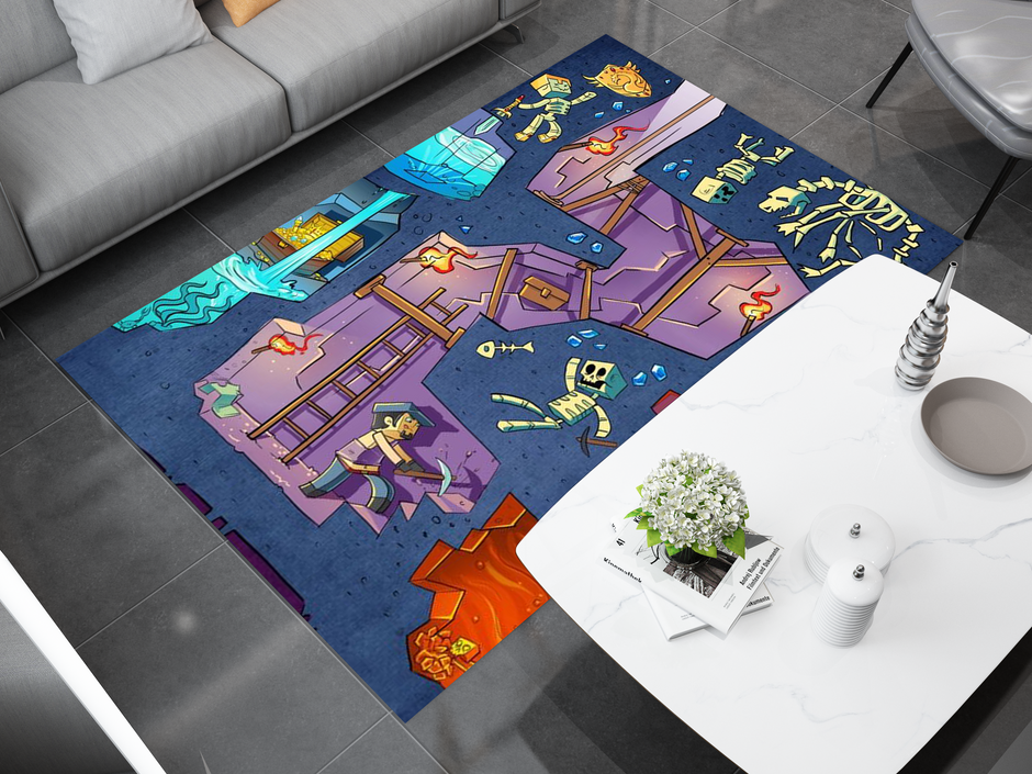 Minecraft Dungeon Adventure Custom Rug – Perfect for Gamers and Adventurers Carpet