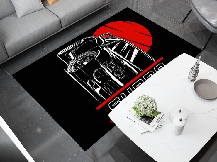 Supra Car Rug, Racing Inspired Carpet, Garage Rug, Toyota Supra Decoration