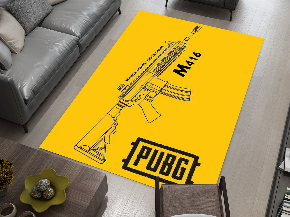 Weapons Rugs PUBG M416 Custom Rug – Battle Royale Weapon Design for Gamers, Gaming ...