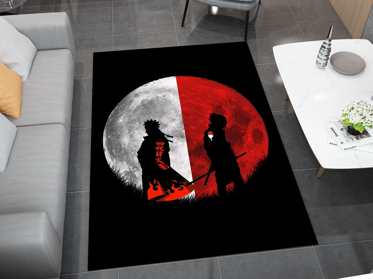 Naruto Inspired Rug, Epic Uchiha Brothers Design, Anime Home Decor Carpet