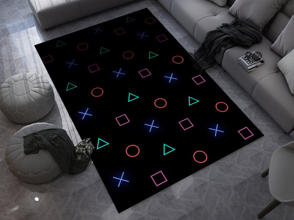 Playstation Rug, Gamer Decoration Carpet, Gaming Room Decoration