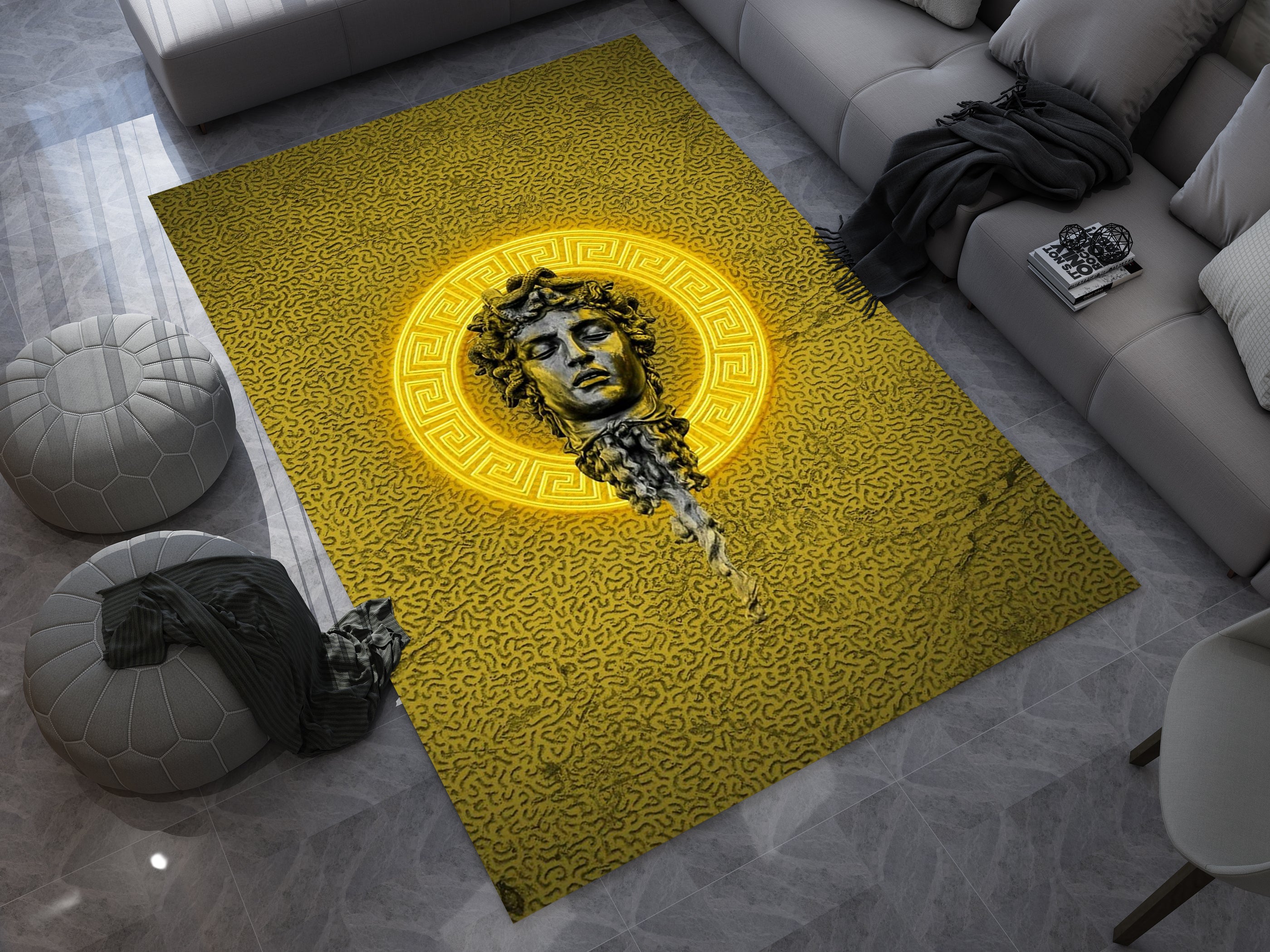 Versace-Inspired Medusa Rug – Luxury Statement for Your Space, Designer Brand Carpet