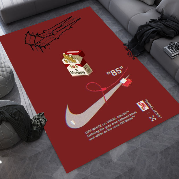 Nike Marlboro Off-White-Inspired Custom Rug – Iconic Basketball Design for Your Space, Streetstyle GYM Carpet