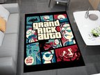 Rick and Morty GTA Rug, Cartoon-Inspired Carpet, Portal Rick Rug, Geek Gift, Gamer Decoration