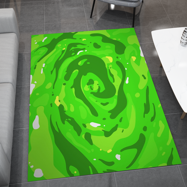 Rick and Morty Rug, Cartoon-Inspired Carpet, Portal Rick Rug, Geek Gift