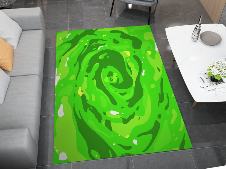 Rick and Morty Rug, Cartoon-Inspired Carpet, Portal Rick Rug, Geek Gift