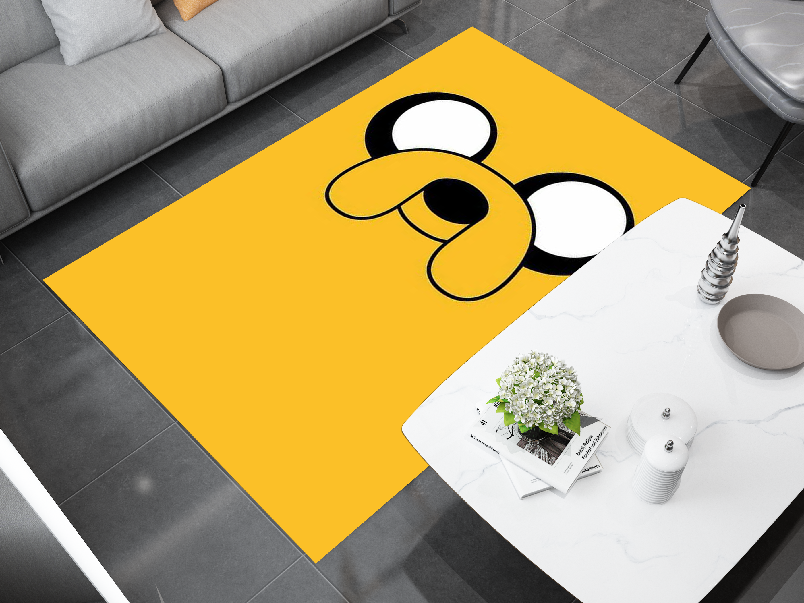 Jake the Dog Adventure Time Rug - Bright and Playful Cartoon Design, Cartoon Carpet