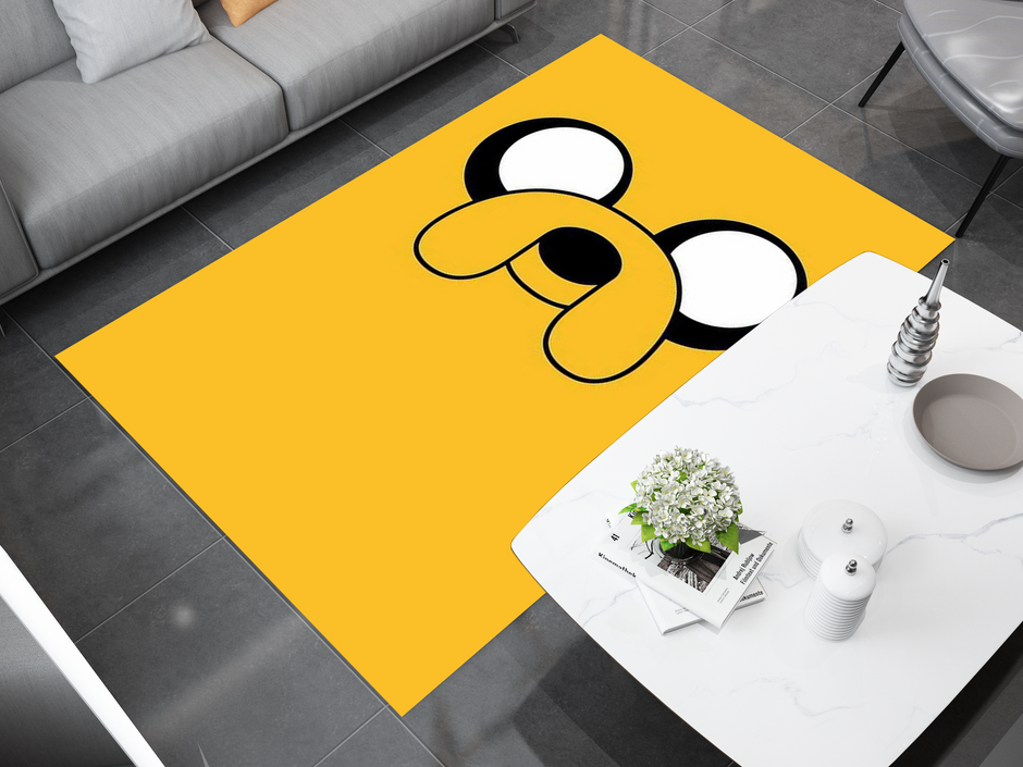 Jake the Dog Adventure Time Rug - Bright and Playful Cartoon Design, Cartoon Carpet