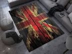 English Vintage Union Jack Custom Rug – British Flag Inspired Room Decor