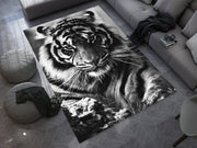 Eye of the Tiger Rug, Vivid Tiger Eyes Carpet, Wild Animal Art, Survivor Jungle-Inspired Carpet
