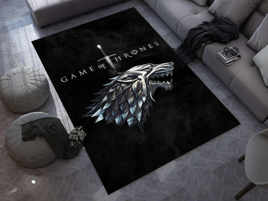 Winter is Coming Stark Sigil Custom Rug – Game of Thrones-Inspired Room Decor, GOT Carpet