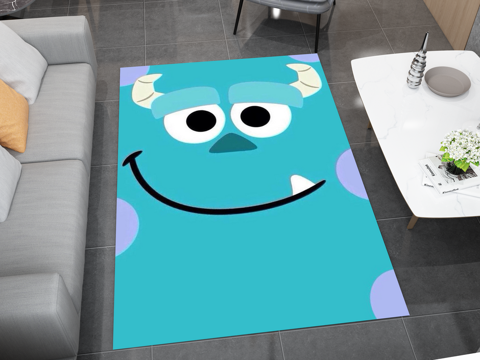 Sully's Smile Monsters Rug, Cartoon-Inspired Carpet, Kids' Room Rug