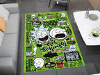 Rick and Morty Rug, Cartoon-Inspired Carpet, Portal Rick Rug, Geek Gift