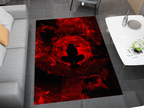 Naruto Akatsuki Moon Rug, Naruto Inspired Ninja Carpet, Red Moon Decor