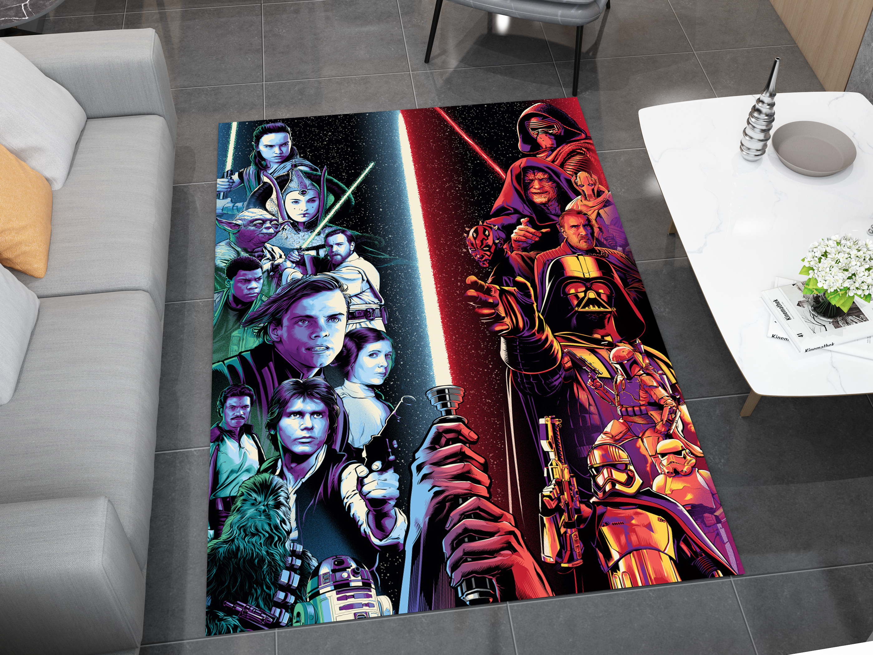 Star Wars Epic Saga Rug, Jedi vs Sith Battle Rug, Galactic Home Decor