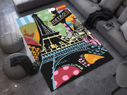 France Landmarks Rug – A Vibrant Tribute to Paris and Beyond, European Carpet
