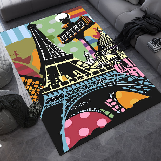 France Landmarks Rug – A Vibrant Tribute to Paris and Beyond, European Carpet