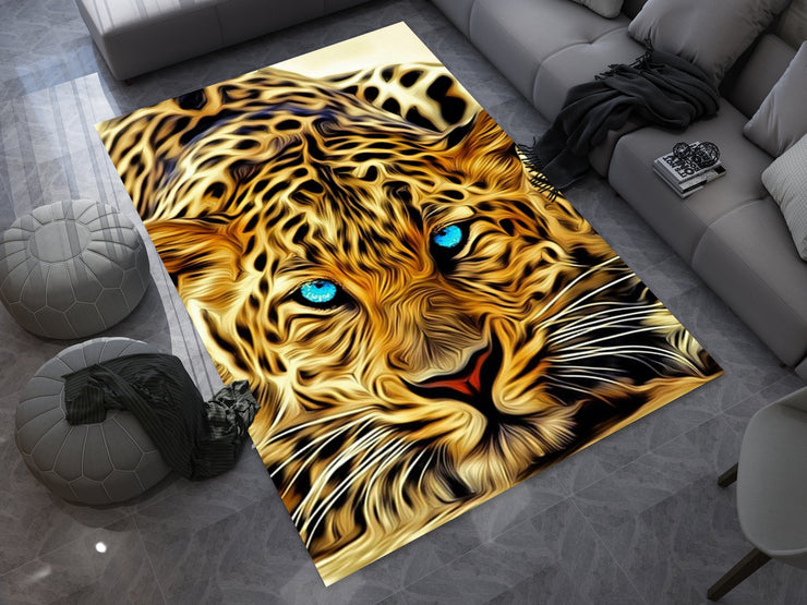 Cheetah Rug, Wild Cheetah Eyes Carpet, Wild Animal Art, Survivor Jungle-Inspired Carpet