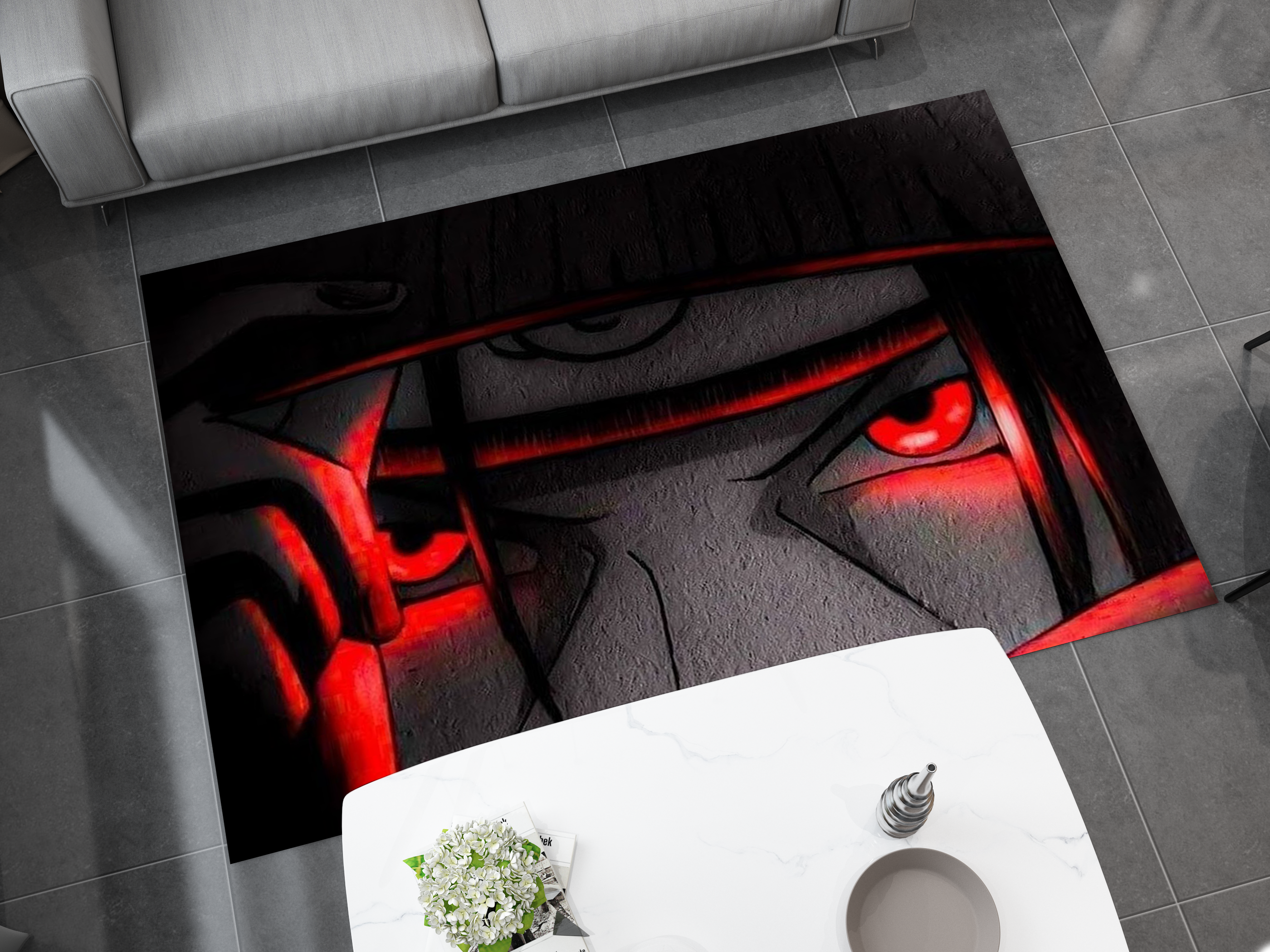 Itachi Uchiha Rug, Naruto Sharingan Rug, Anime Fan Decor