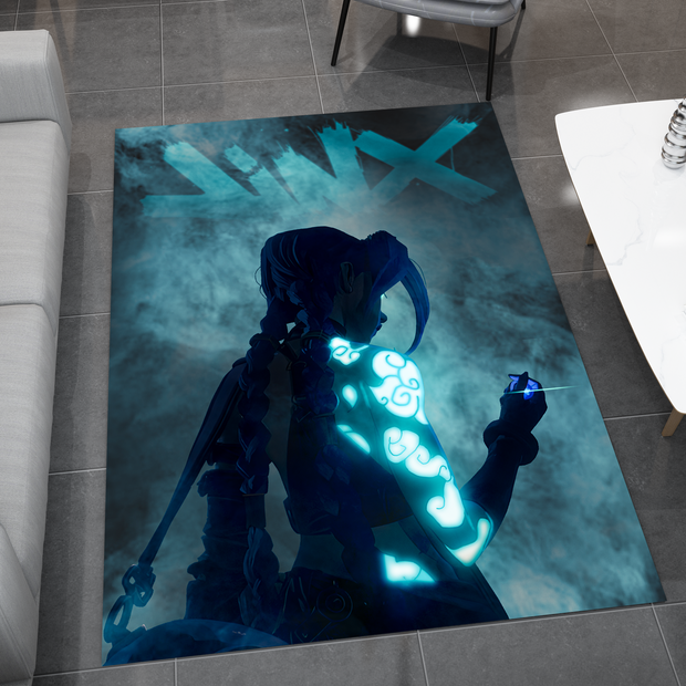 Arcane Jinx Rug, League of Legends Carpet, Gamer Rug Decoration