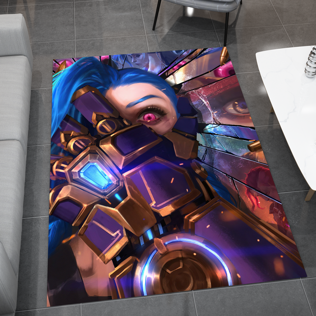 Arcane Jinx Rug, League of Legends Carpet, Gamer Rug Decoration