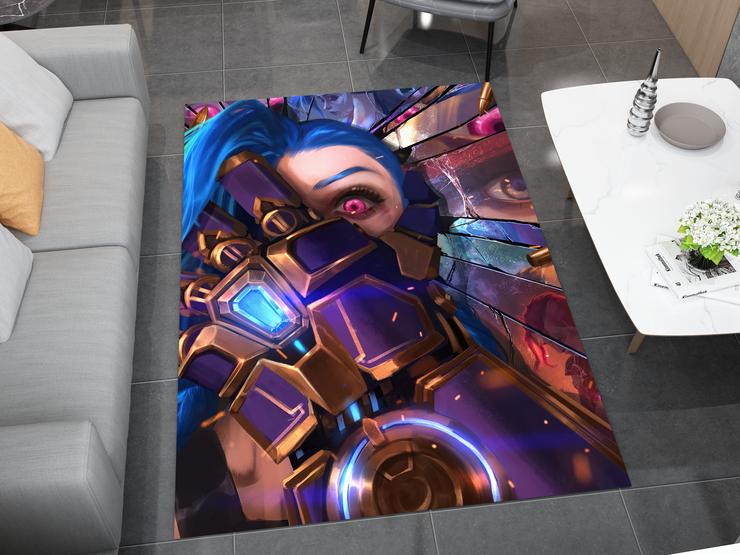Arcane Jinx Rug, League of Legends Carpet, Gamer Rug Decoration