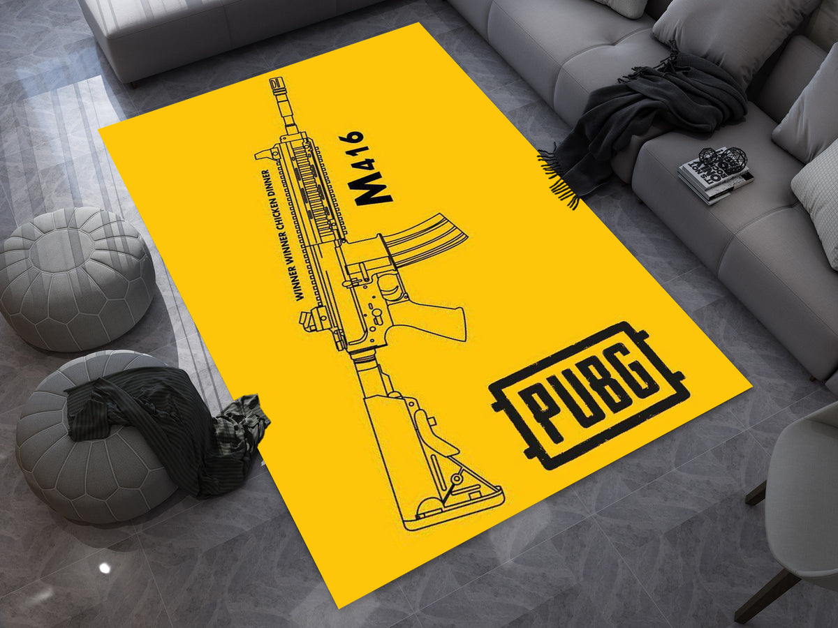 Weapons Rugs PUBG M416 Custom Rug – Battle Royale Weapon Design for Gamers, Gaming ...