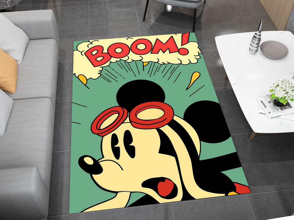 Mickey Mouse Boom! Rug - Fun and Energetic Pop Art Design Cartoon Carpet